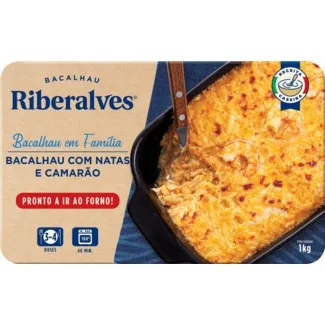 Bacalhau com Natas e Camarão embalagem 1 kg - Riberalves