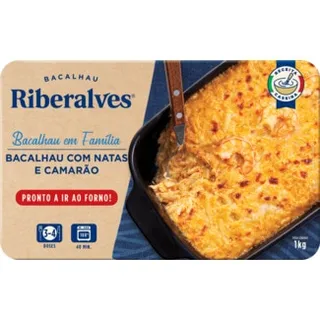 Bacalhau com Natas e Camarão embalagem 1 kg - Riberalves
