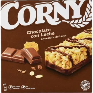 Barras de Cereais com Chocolate de Leite Pack 6 unidades embalagem 150 g - Corny