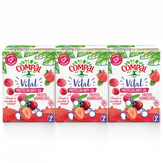 Néctar de Frutos Vermelhos Pack 3 Compal Vital Equilíbrio