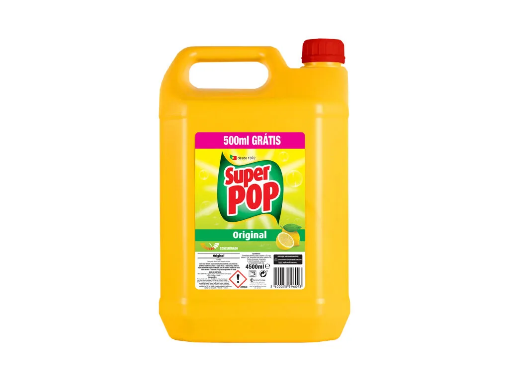 Detergente de loiça limão Super POP 4 L +500 ml