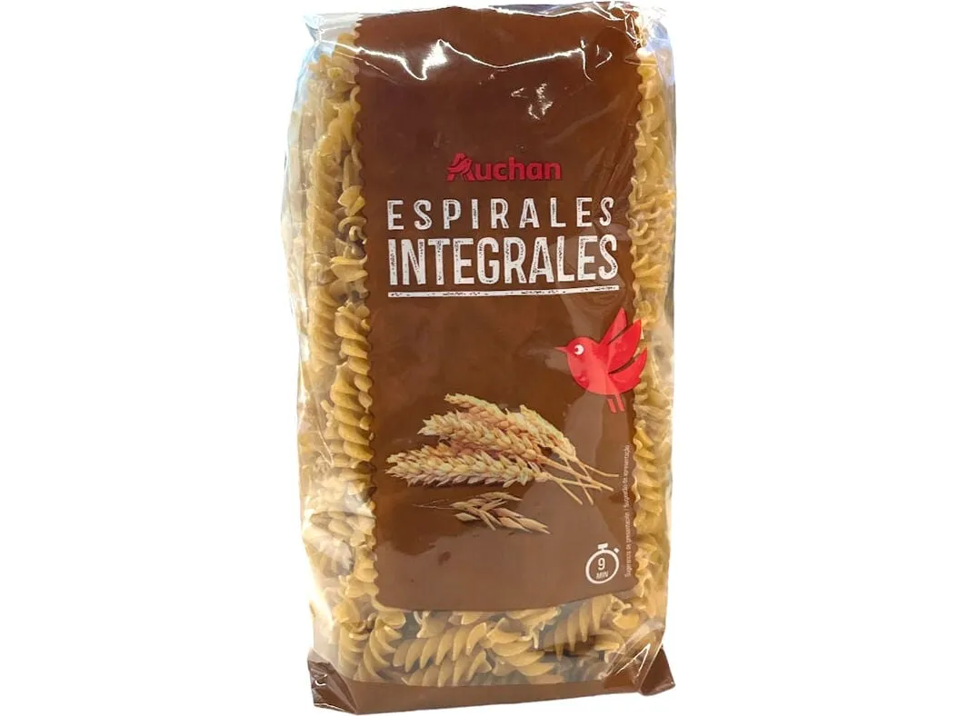 Massa Auchan espirais integrais 500 g