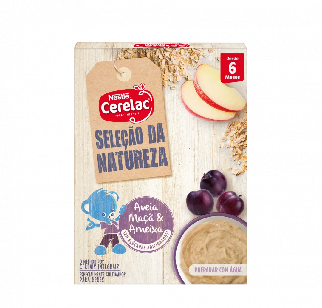 Papa Infantil Láctea Aveia, Maçã e Ameixa Seleção da Natureza
