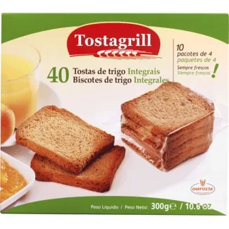 Tostas de Trigo Integral 40 Unidades embalagem 300 g - Tostagrill