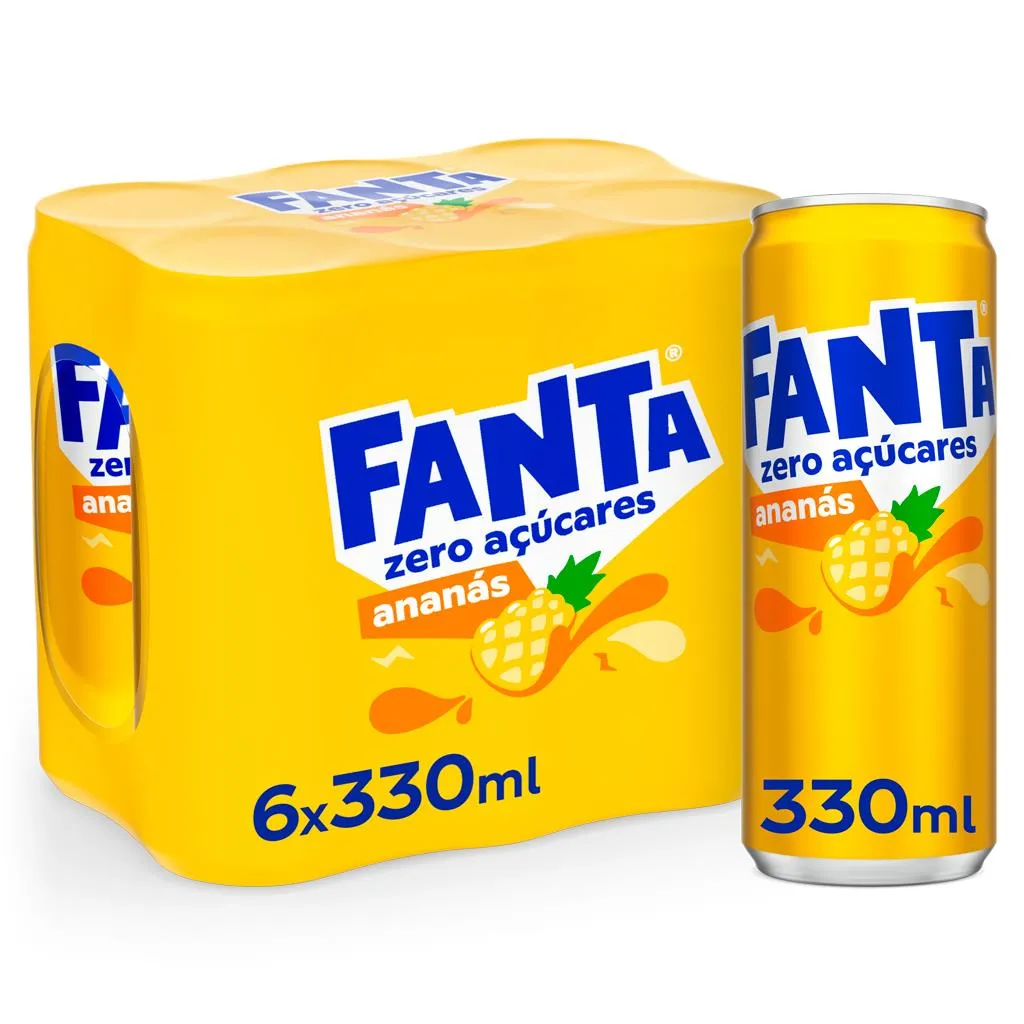 Refrigerante com gás ananás, 6 x 33 cl