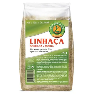 Linhaça dourada moída, embalagem de 200g Cemporcento