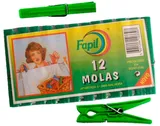 Molas para roupa Fapil plástico pack 12 unidades
