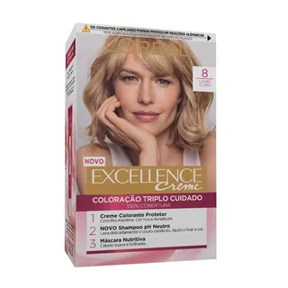 Coloração Permanente Excellence Creme Louro Claro 8 L'oreal