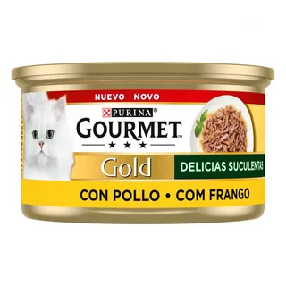 Comida Húmida para Gato Gold Delícias Suculentas com Frango Purina Gourmet