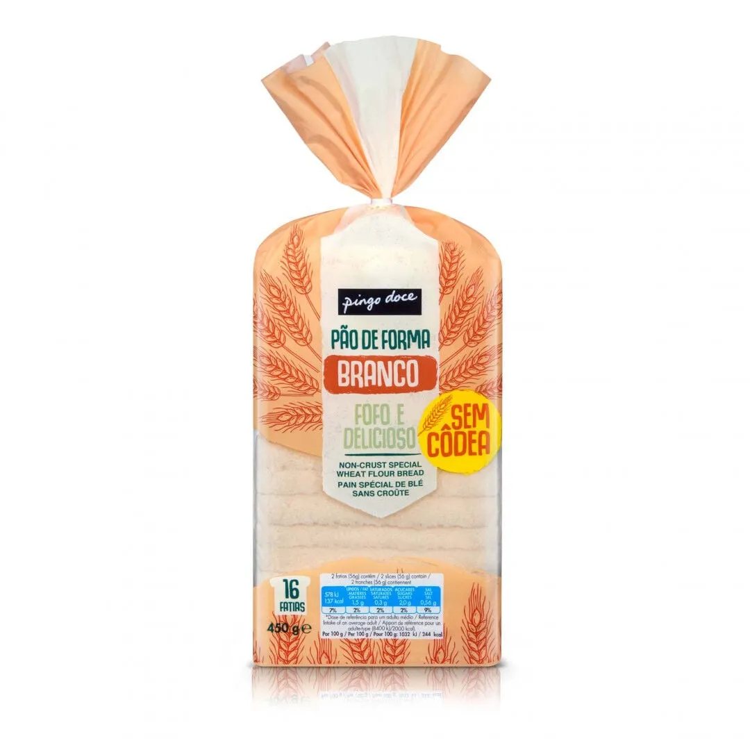 Pão de Forma Branco sem Côdea