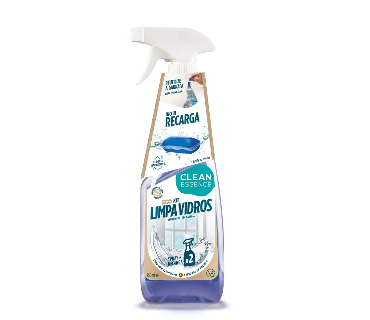 Spray eco limpa vidros Clean Essence 750 ml
