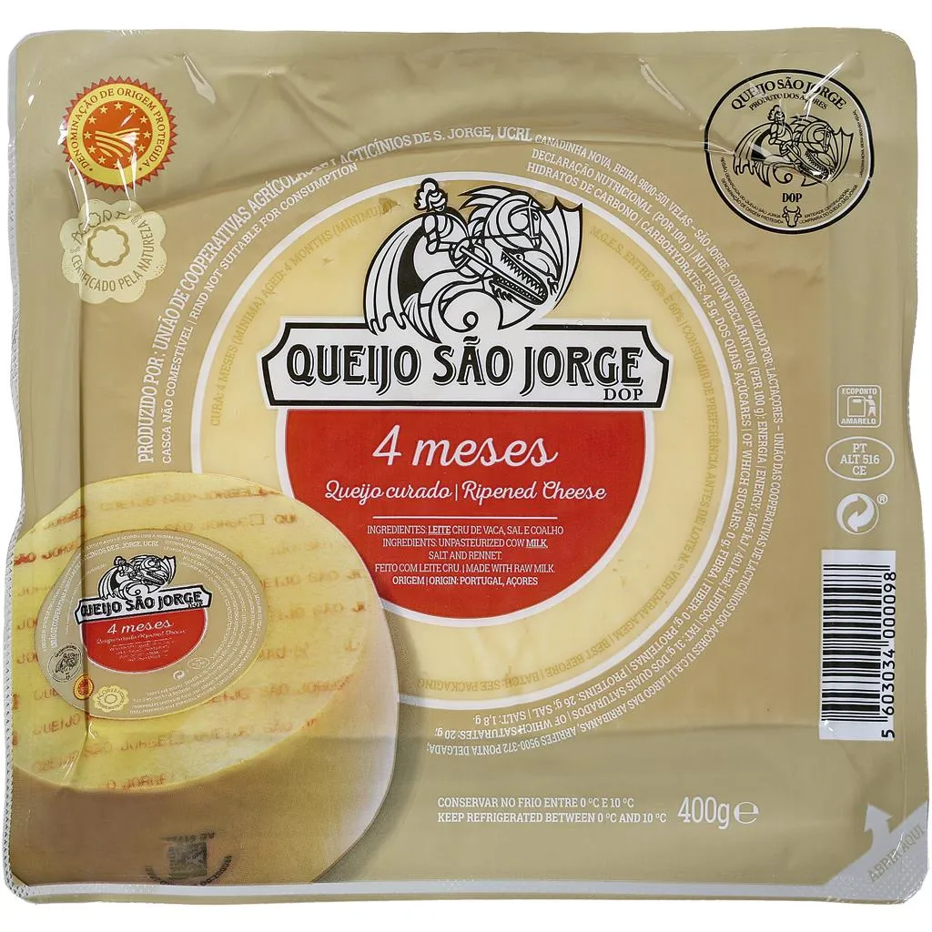 Queijo dop cura 4 meses fatias, embalagem de 400g