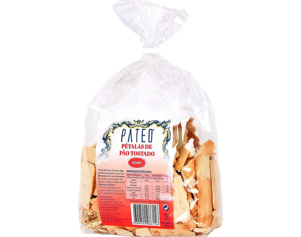 Pétalas Páteo de pão sésamo 250 g