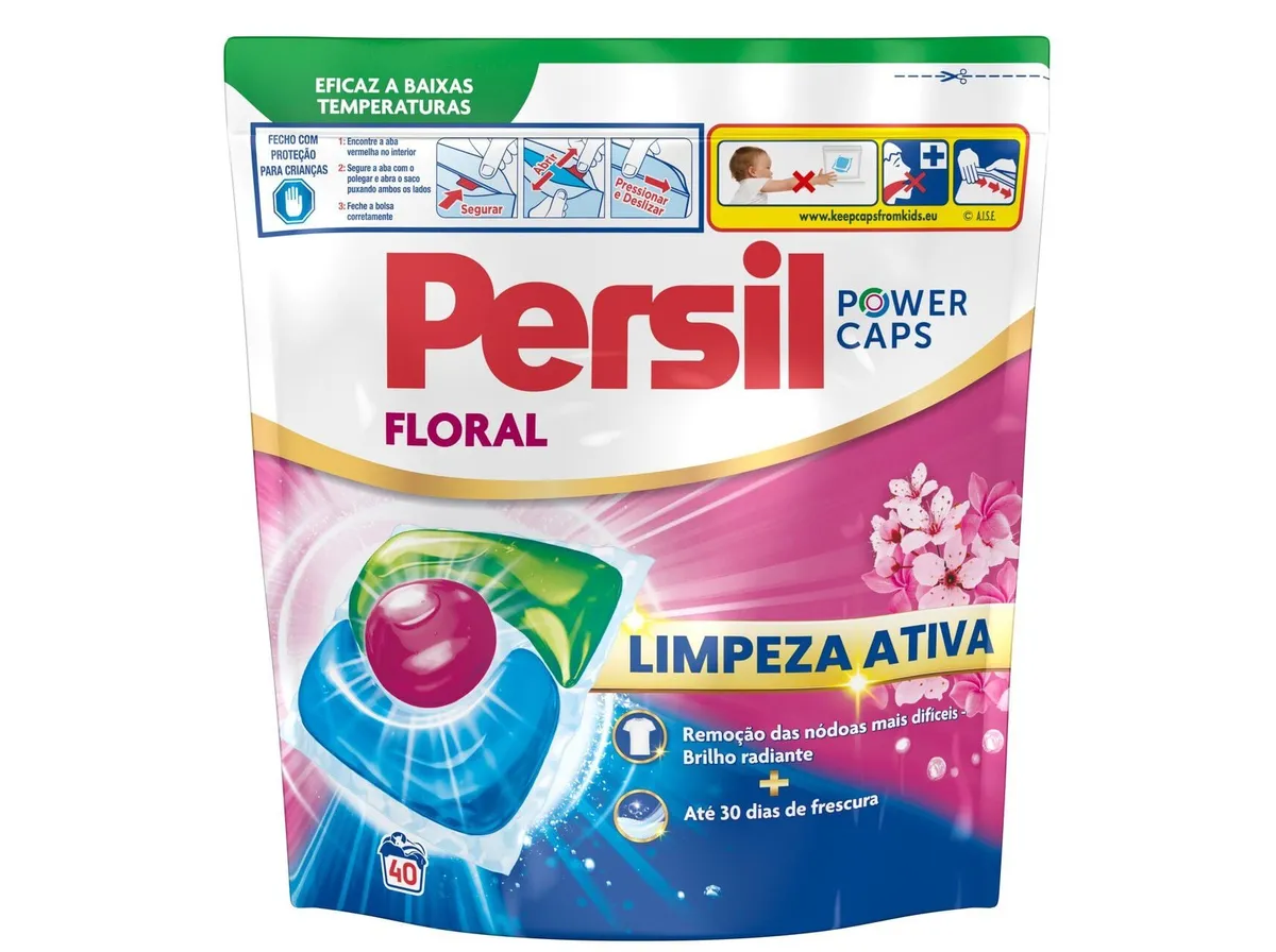 Cápsulas det. roupa máq Persil floral 40d