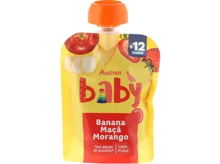 Saqueta de fruta Auchan BABY banana maçã morango 90 g