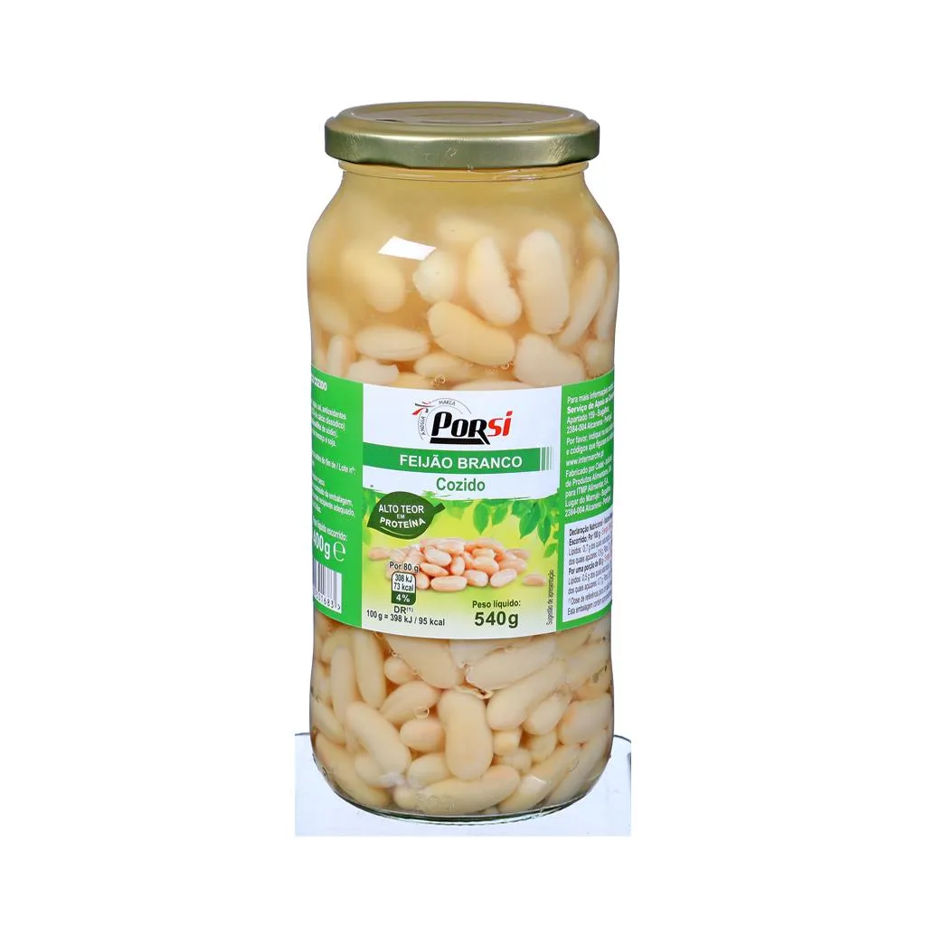 Feijao Branco Cozido Frasco 540g