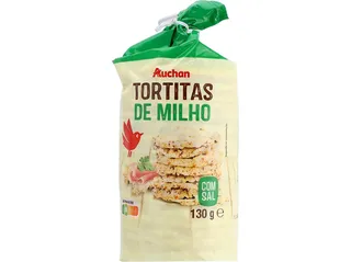 Tortitas Auchan milho com sal 130 g