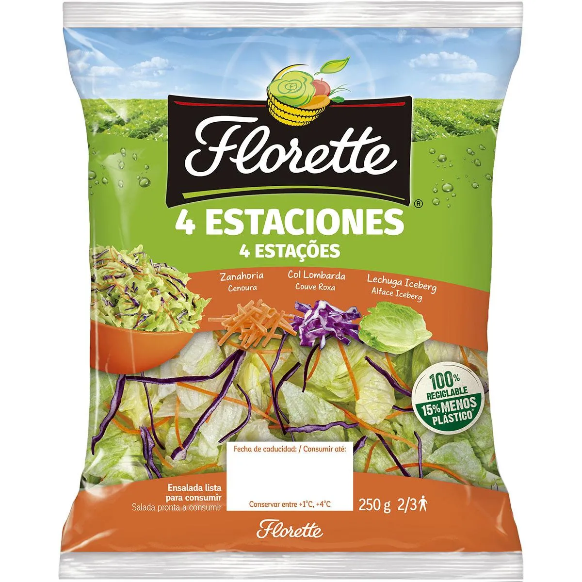 Salada 4 estações, embalagem de 250 g