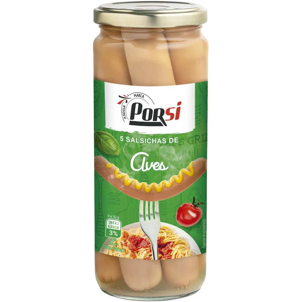 Salsichas Aves Frasco 5 Unidades