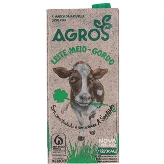 Leite UHT Meio Gordo Agros