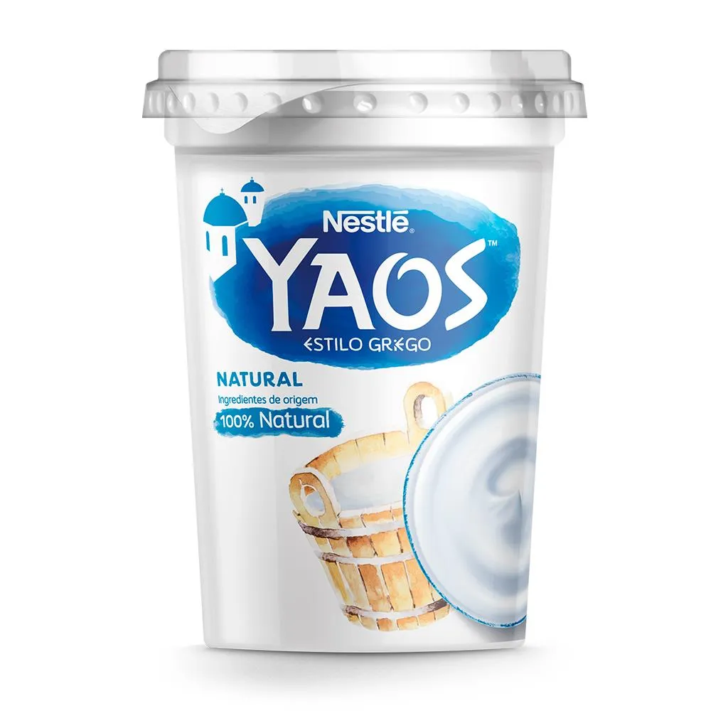 Iogurte grego yaos natural, embalagem de 450g