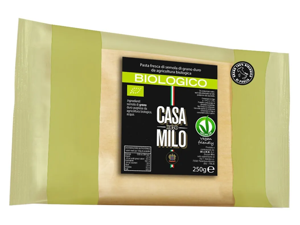 Massa CASA MILO fresca folhas de lasanha bio 250 g