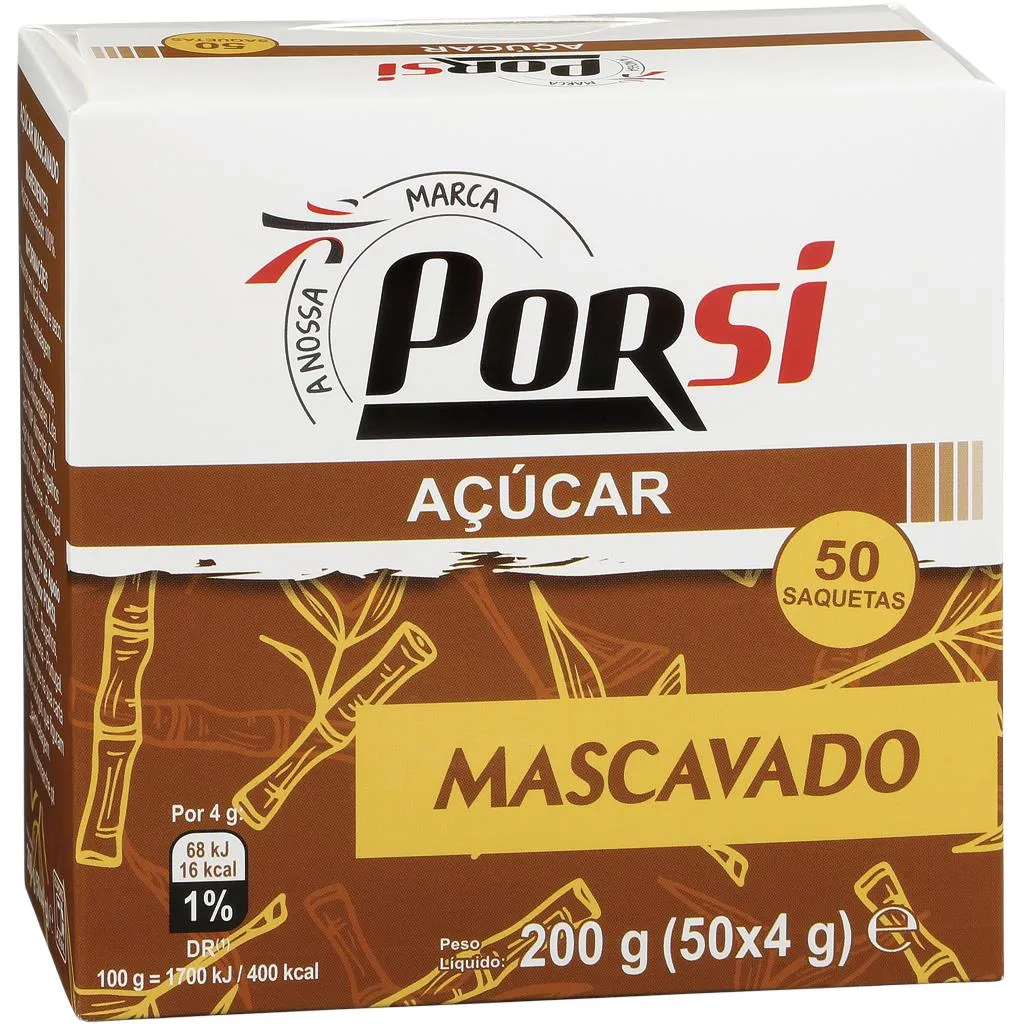 Açúcar Mascavado Saquetas 50 X 4g