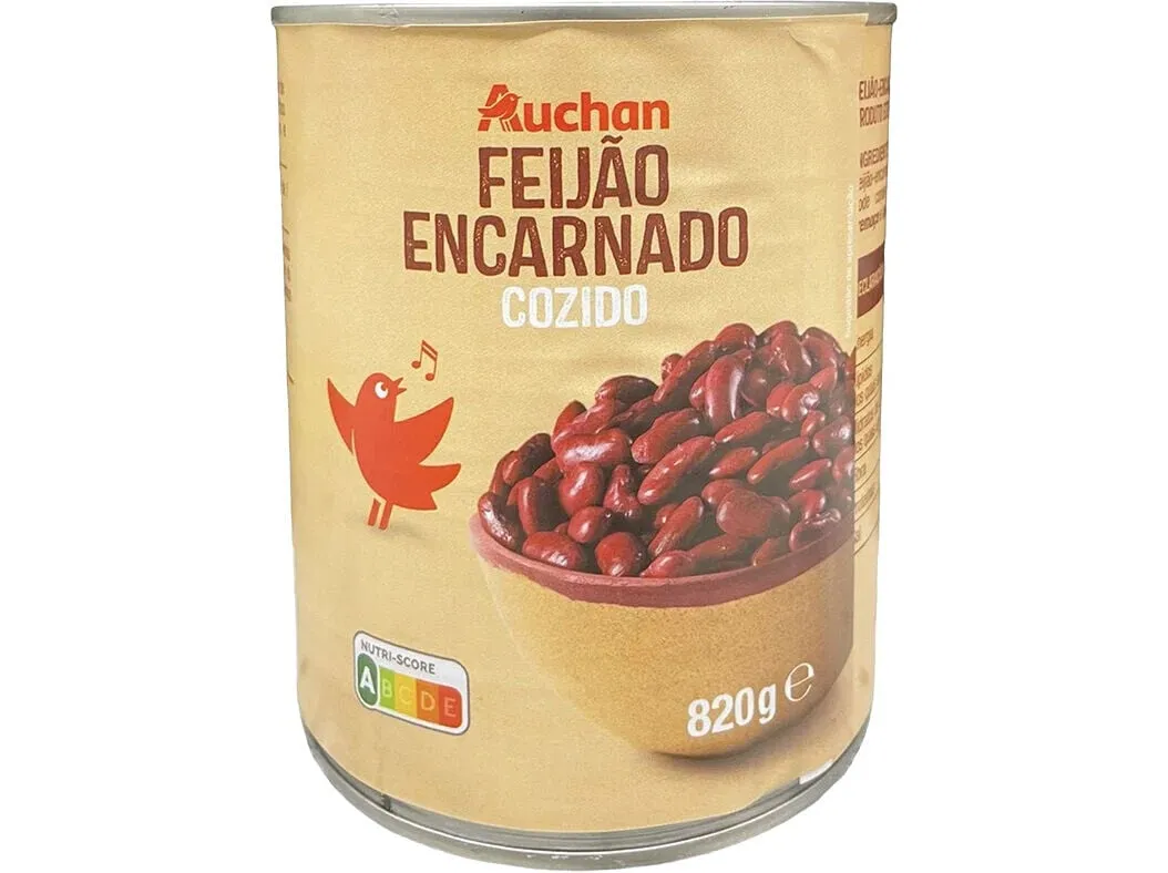 Feijão encarnado Auchan cozido 820(520)g