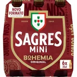 Cerveja Mini Bohemia Pack 6 unidades garrafa 25 cl - Sagres