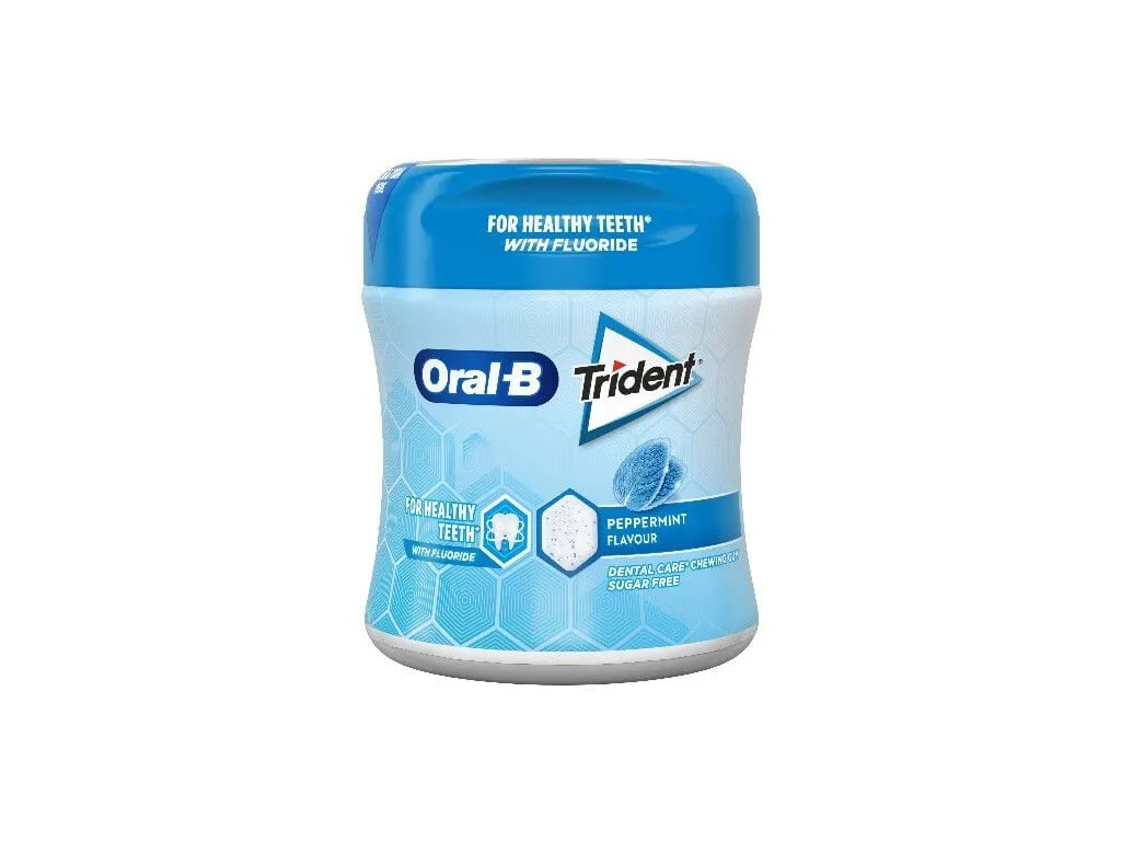 Pastilhas Trident oral-b elásticas peppermint bottle 68 g