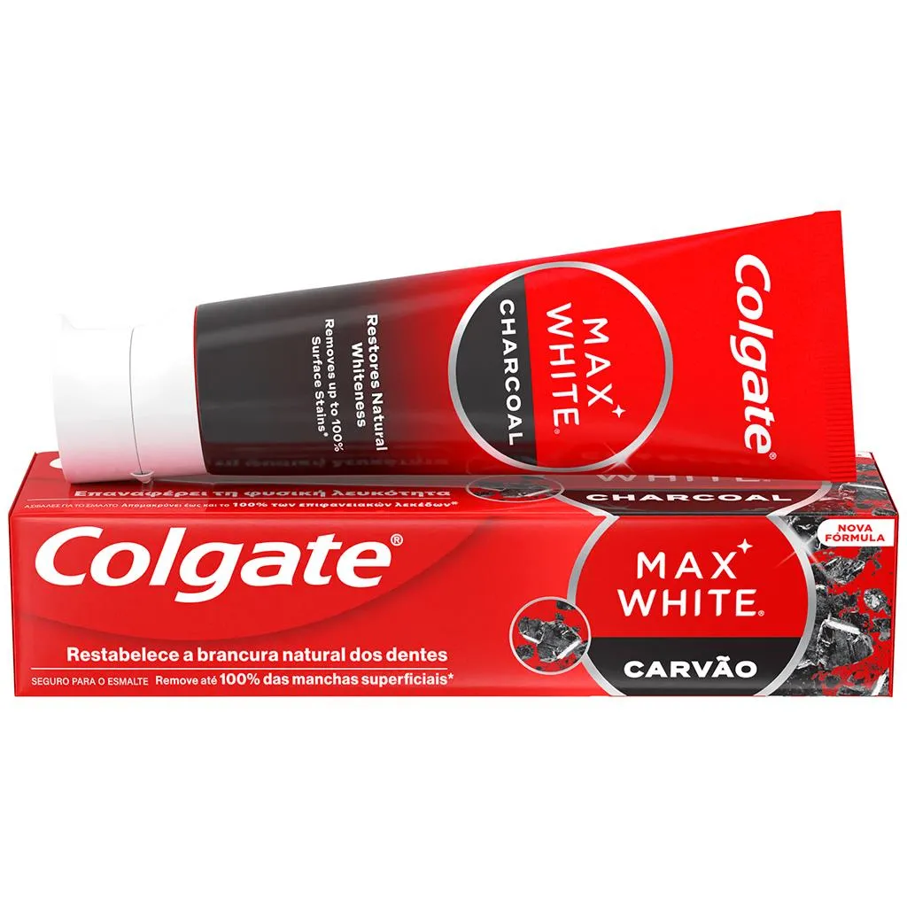 Pasta De Dentes Branqueadora Max White Carvão, 75ml