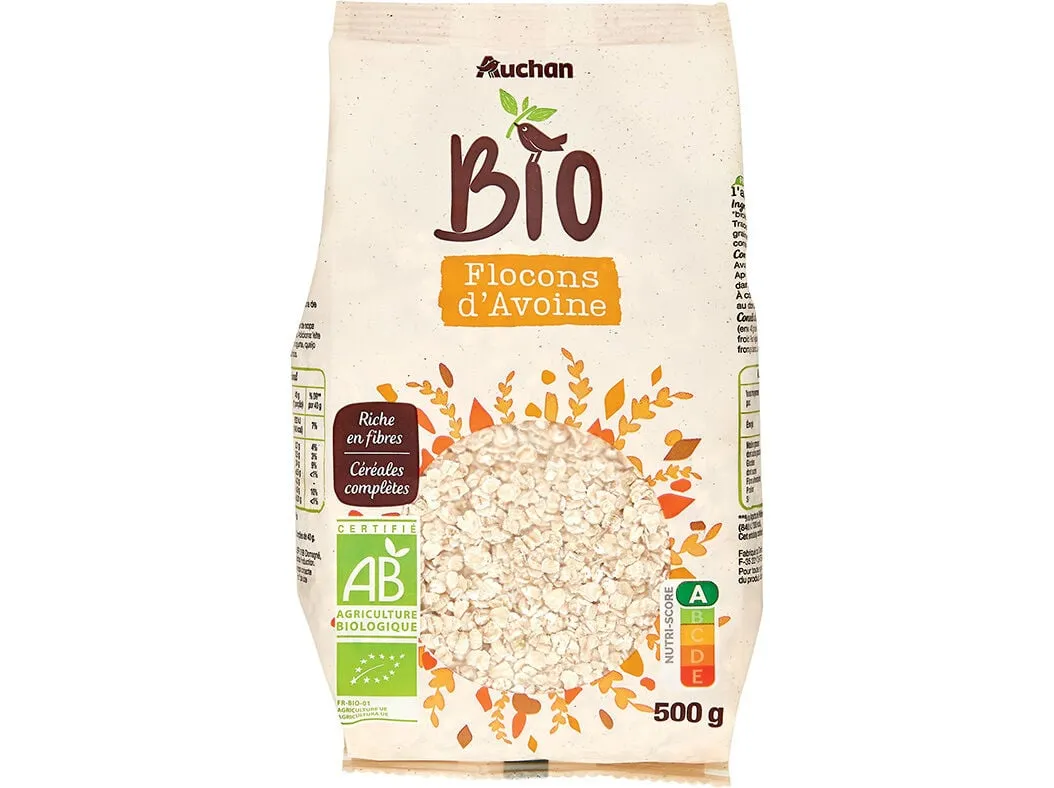 Flocos Auchan BIO aveia 500 g