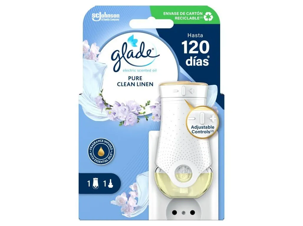Ambientador Glade eléctrico aparelho clean linen 20 ml