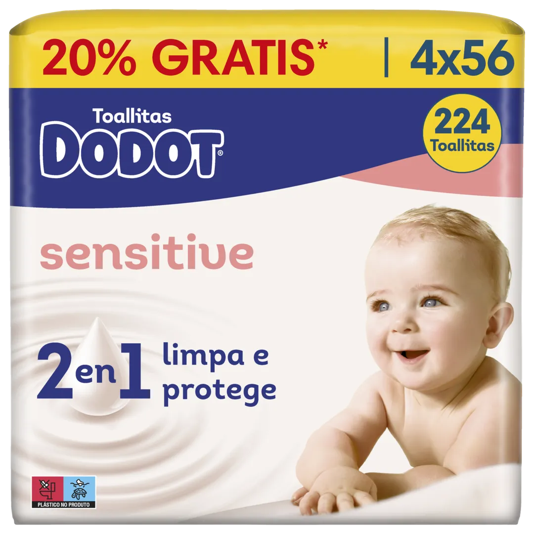 Toalhitas Dodot Sensitive Pack 20% Grátis
