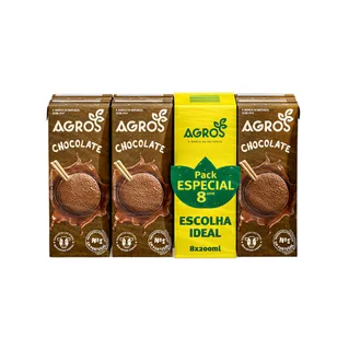 Leite Achocolatado Pack 8 Agros