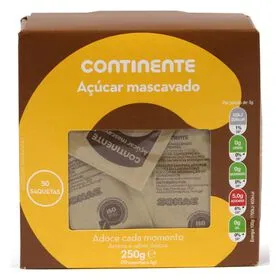 Açúcar Mascavado 50 Saquetas Continente