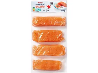 Lombos de salmão Auchan noruega sem pele asc 4un 500 g