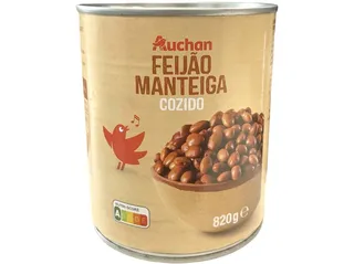 Feijão manteiga Auchan cozido 820(520)g