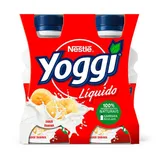 Iogurte líquido yoggi banana, embalagem de 4 x 160 g