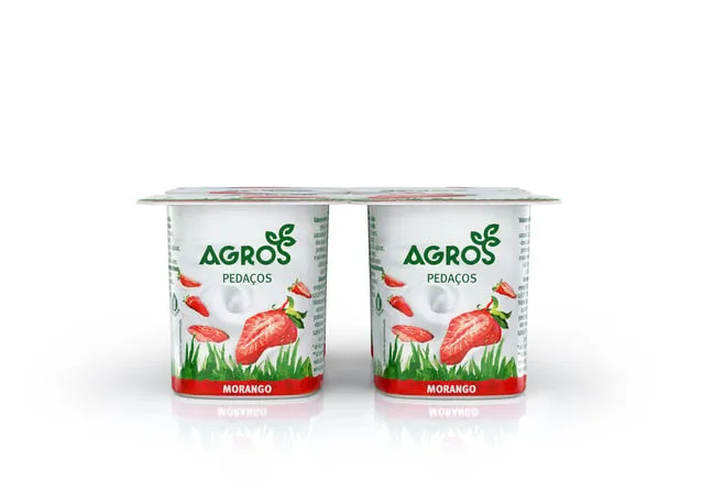 Iogurte Agros pedaços morango 4x120 g