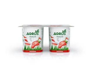 Iogurte Agros pedaços morango 4x120 g