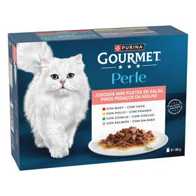 Comida Húmida para Gato Adulto Finos Pedaços em Molho Purina Gourmet Perle