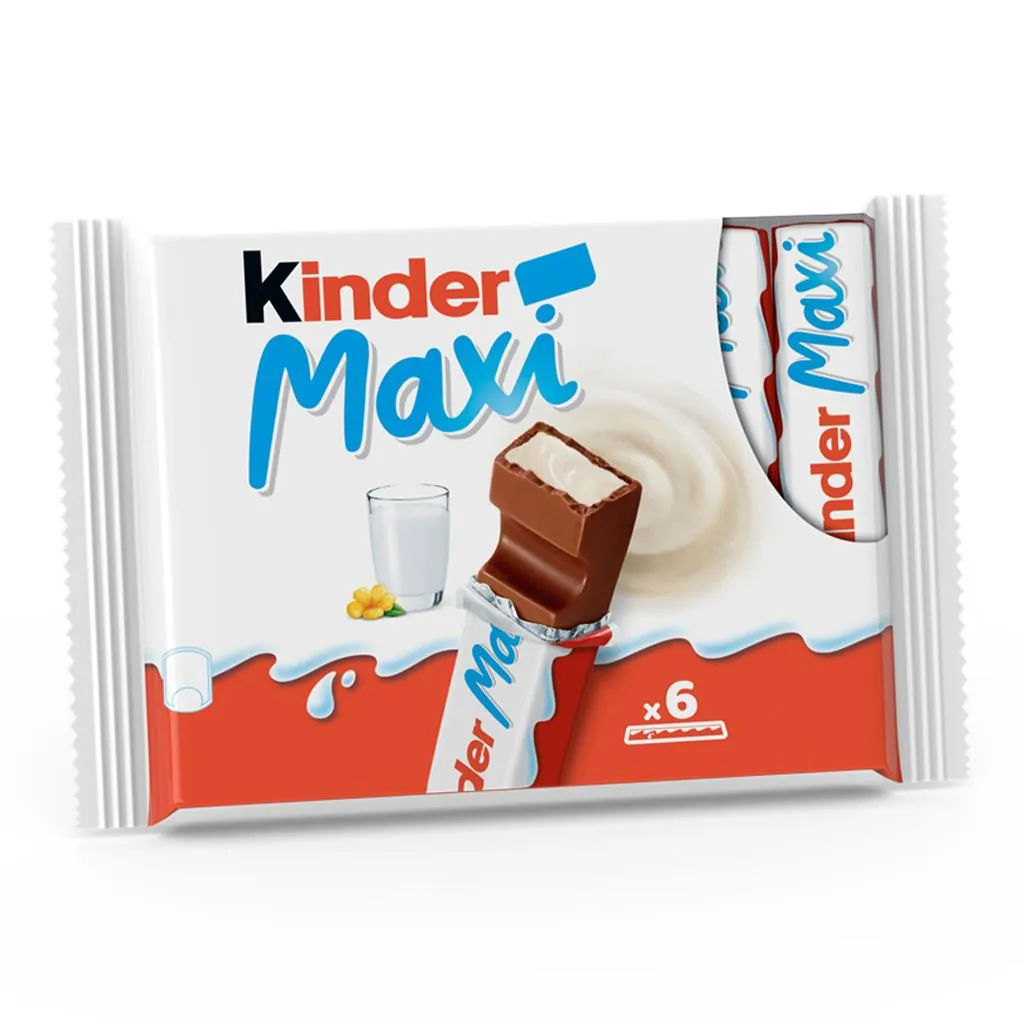 Chocolate maxi 6 barritas, embalagem de 130g