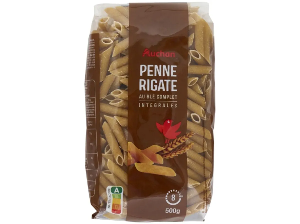Massa penne rigate Auchan integral 500 g