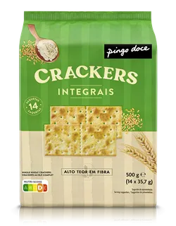 Bolachas Crackers Integrais Pingo Doce