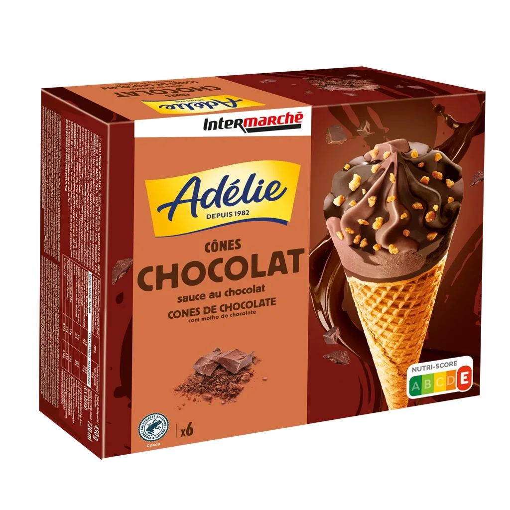 Gelado de chocolate, cone