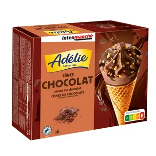 Gelado de chocolate, cone Adélie