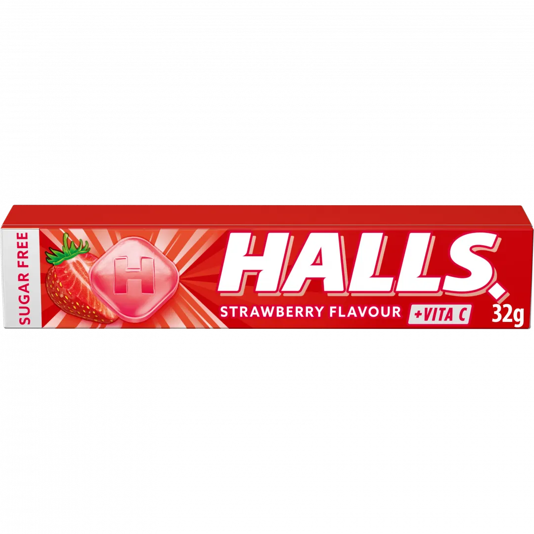 Rebuçados Halls Morango sem Açúcar