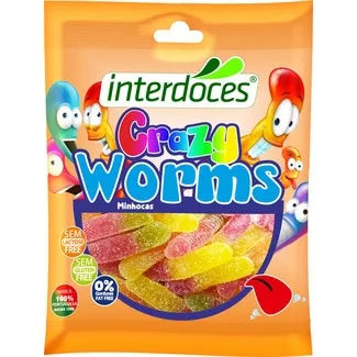 Gomas Minhocas Ácidas embalagem 90 g - Interdoces