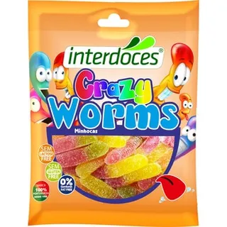Gomas Minhocas Ácidas embalagem 90 g - Interdoces